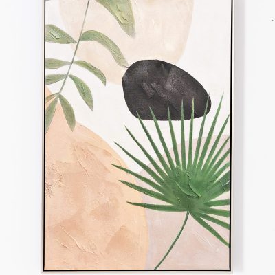 SET DE 3 CUADROS IMPRESOS Y AL ÓLEO, MARCO PLATA 60x90x3,5 CADA UNO. TOTAL 180X90 CM