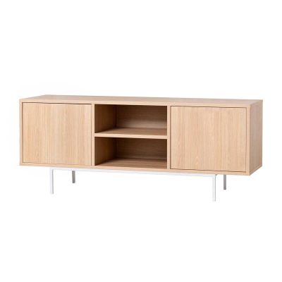 MUEBLE TV 2 PUERTAS + 2 HUECOS. MELAMINA ROBLE 19mm (BASE METALBLANCO)MUEBLE TV 2 PUERTAS + 2 HUECOS. MELAMINA ROBLE 19mm (BASE METALBLANCO)MUEBLE TV 2 PUERTAS + 2 HUECOS. MELAMINA ROBLE 19mm (BASE METALBLANCO)
