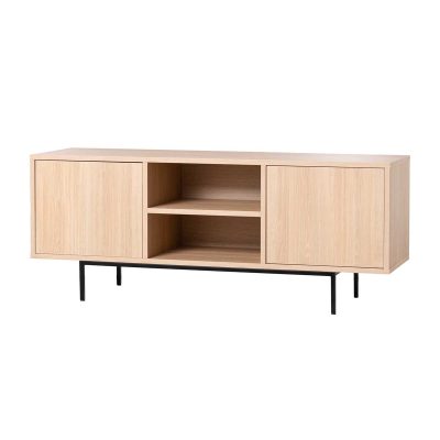 MUEBLE TV 2 PUERTAS + 2 HUECOS. MELAMINA ROBLE 19mm (BASE METAL NEGRO)MUEBLE TV 2 PUERTAS + 2 HUECOS. MELAMINA ROBLE 19mm (BASE METAL NEGRO)MUEBLE TV 2 PUERTAS + 2 HUECOS. MELAMINA ROBLE 19mm (BASE METAL NEGRO)