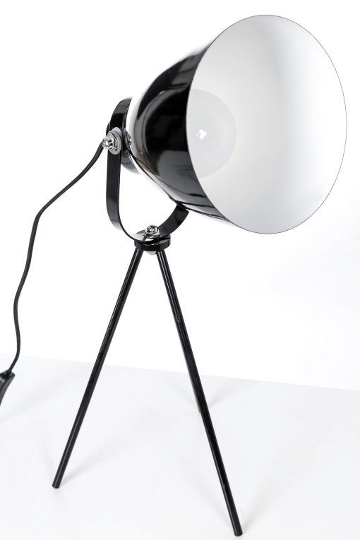 LÁMPARA SOBREMESA TRÍPODE METAL NEGRO. 49*25*25 cm - Imagen 5
